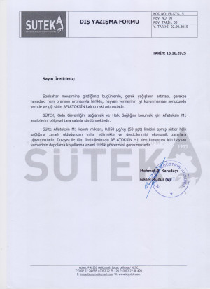 ÜRETİCİ BİLGİLENDİRME (AFLATOKSİN M1)