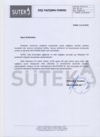 ÜRETİCİ BİLGİLENDİRME (AFLATOKSİN M1)